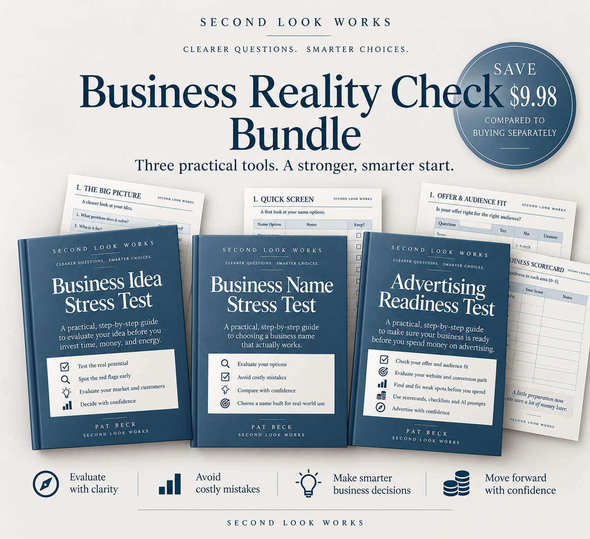 Business Reality Check Bundle – Complete 3-Tool Evaluation Kit for Entrepreneurs (PDF Download)